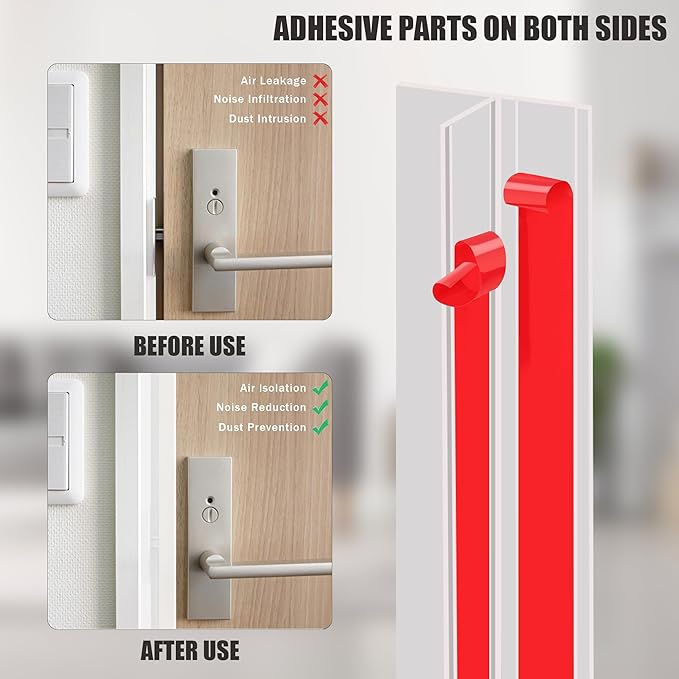 20Ft T-Shaped Door Draft Stopper, Silicone Weather Stripping Seal Tape for Doors and Windows - Clear, 1.38" Wide (35mm)