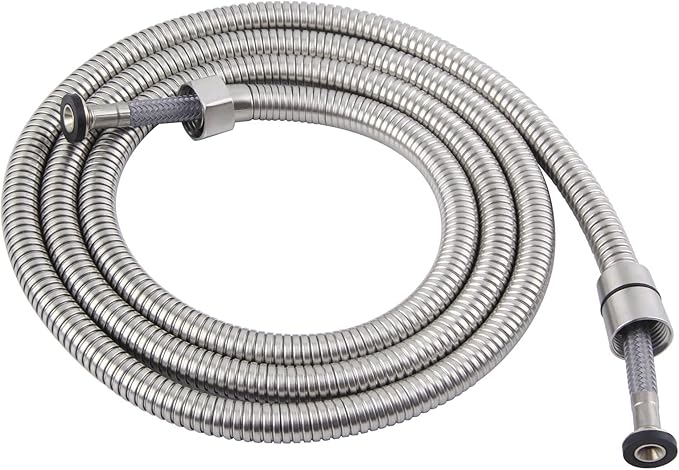 Handheld Shower Hose 79", Angle Simple Stainless Steel Flexible Shower Sprayer Hose, Replacement Shower Hose 1/2" IPS, Shower Extension Hose, Brushed Nickel