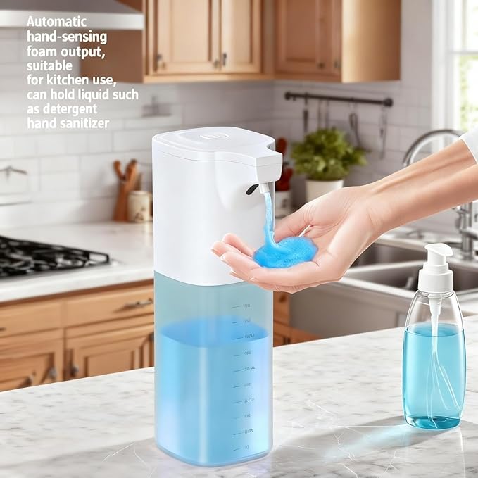 Automatic Foaming Soap Dispenser,Touchless Foam Soap Dispenser 4-Level Adjustable Electric,Auto Bathroom Kitchen Hand Soap Dispenser,18.6oz/550ml,Wall Mounted,Rechargeable