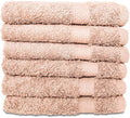 Hencely Premium 6-Pack Washcloths 12x12 Inches Soft Turkish Cotton High Absorbent and Quick Dry Dishtowel for Kitchen and Bath (Wash Cloth 6 Pack, Peach)