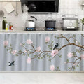 SK Studio Short Curtains for Kitchen, Cabinet Shelf Dust-Proof Blackout Tier Cafe Curtain Under Sink Skirt for Bathroom Laundry Room Style 16, 35.4" W x 27.6" H
