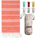 BAY LAUREL Turkish Beach Towel with Travel Bag 39 x 71 Quick Dry Sand Free Lightweight Large Oversized Towels Light