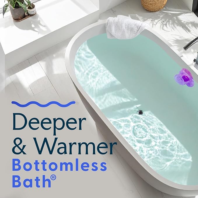 SlipX Solutions Bottomless Bath | Overflow Drain Cover for Tub | Best Gifts for Mom, Spa & Bath Accessories | Drain Block, Water Stopper Plug | Bath Essentials for Women | 4" Diameter, Pink