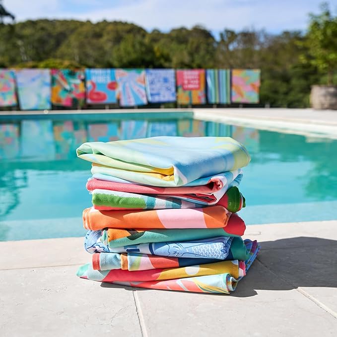 Dock & Bay Beach Towel - Quick Dry, Sand Free - Compact, Lightweight - 100% Recycled - Includes Bag - Sugar Palms - Extra Large (200x90cm, 78x35)