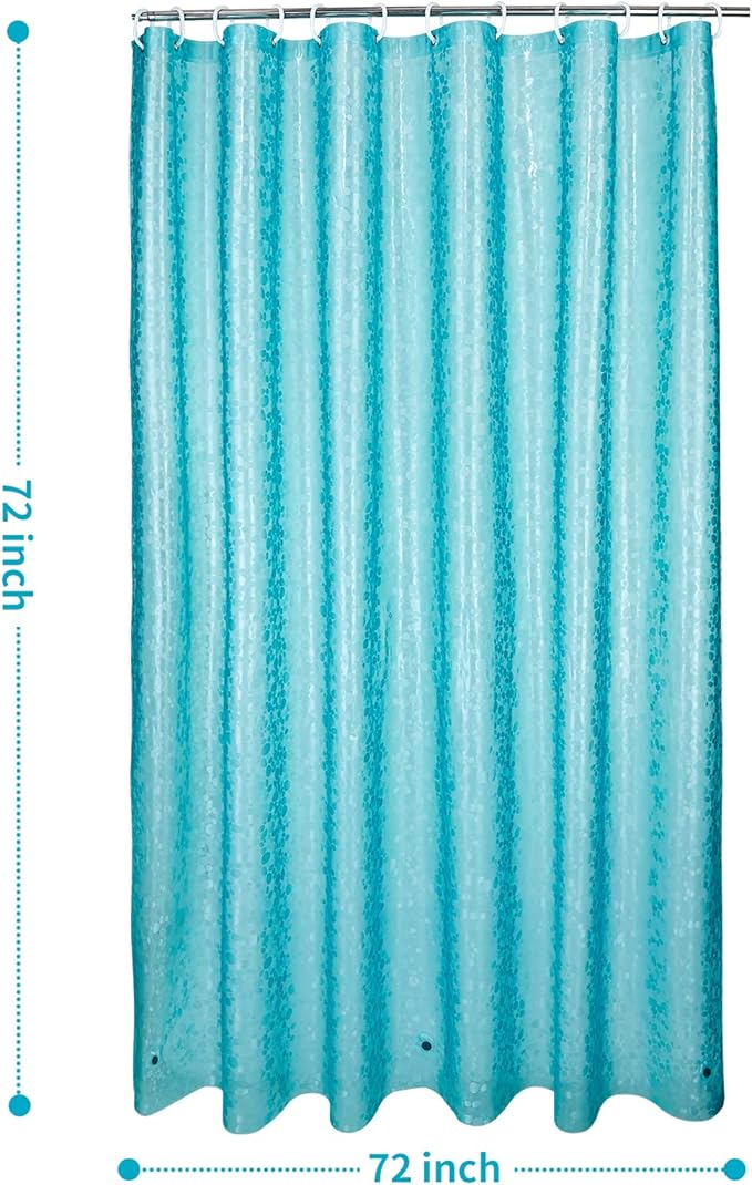 Bostofy Shower Curtain Liner Heavy Duty EVA, Waterproof Shower Liner with 12 Rust Proof Metal Grommets and 3 Weighted Magnet, 72 x 72 Inches Bathroom Shower Curtain, Teal