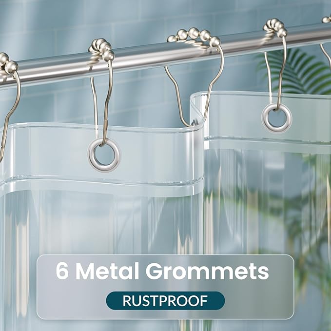 Titanker Shower Stall Curtain Liner, 36x72 Clear PEVA Lightweight Single Stall Narrow Shower Curtain for Bathroom with 2 Magnets and 6 Rustproof Grommet Holes