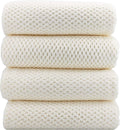 YTYC Towels,29x59 Inches Extra Large Bath Towels for Bathroom Super Soft Quick Dry Light Weight Waffle Microfiber Shower Towels 80% Polyester 20% Nylon (White,4 Piece)