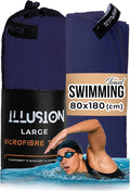 illusion Extra Large Microfibre Swimming Towel (71''L x 32''W)–Compact, Lightweight & Quick Dry Towel-Perfect for Travel, Gym, and Swim Towels Ideal for Post-Workout Showers & After Swimming