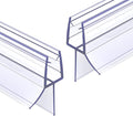 Shower Door Bottom Seal 2-Pack, 36"(914mm) Long PVC Strips with Drip Rail for 5/16"(8mm) Glass Door, Prevent Water from Spilling and Keeps The Room Clean