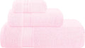 Belizzi Home Ultra Soft 3 Pack Cotton Towel Set, Contains a Bath Towel 28x55 inch, a Hand Towel 16x24 inch & a Wash Coth 12x12 inch, Ideal Everyday use, Compact & Lightweight - Pink