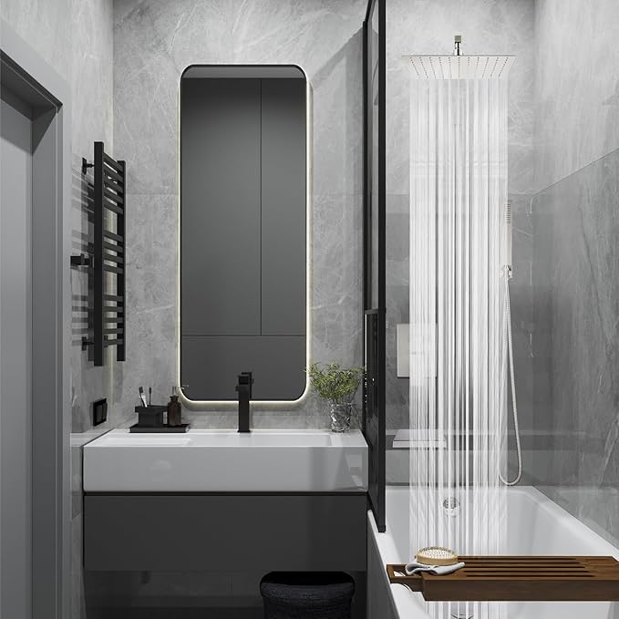 Midanya Rain Shower System with Tub Spout,Tub Shower Faucet Set with rainfall Shower Head and Handheld Spray,Wall Mount Tub Shower Combo Rough-in Valve Included,8 Inch Brushed Nickel
