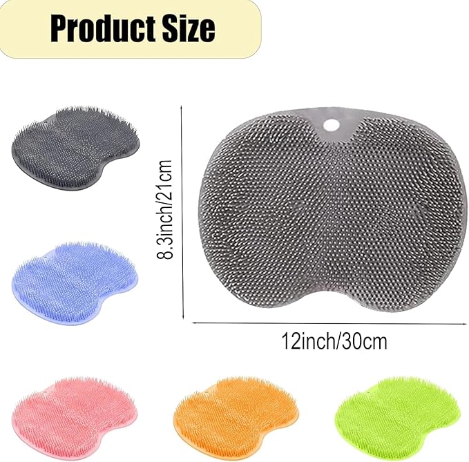 Shower Foot Scrubber Mat with Non-Slip Suction Cups, Exfoliating Foot and Back Washer Pad for Bathtub and Shower Floor (Yellow)
