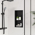 Neodrain No Tile Shower Niche, Stainless Steel Wall Cabinet 25.1"X13.1"(Inner Size 24"X12"), Two-Tier Bathroom Shelf, NO Tile Needed Recessed Niche Shower for Bathroom Storage, Matte Black