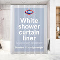 CLOROX Shower Curtain Liner, Premium Lightweight Flexible Waterproof 3g PEVA for Bathroom with Weighted Magnets, Standard Size 70" x 72", White 1 Pack