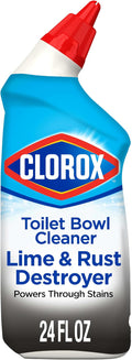 Clorox Toilet Bowl Cleaner Lime & Rust Destroyer, Automatic Toilet Bowl Cleaner, Healthcare Cleaning and Industrial Cleaning, 24 Ounces (Pack of 1)