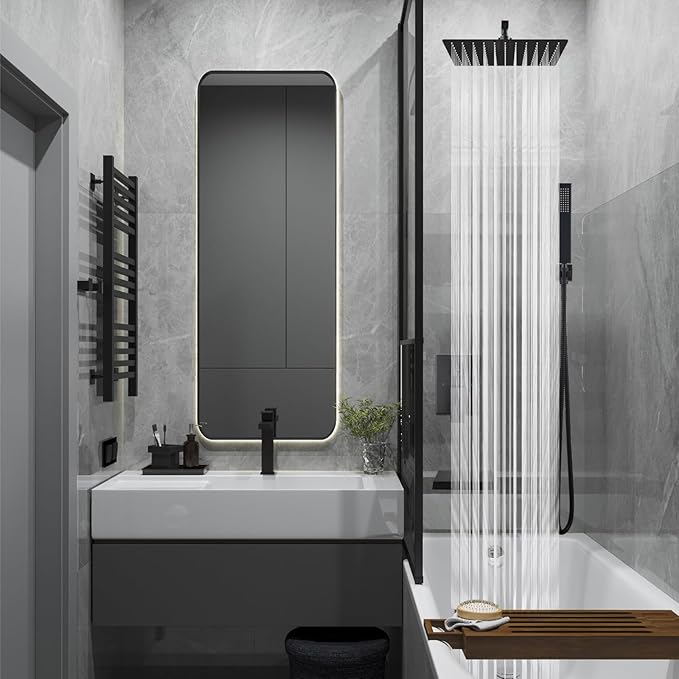 Midanya Rain Shower System with Tub Spout,Tub Shower Faucet Set with rainfall Shower Head and Handheld Spray,Wall Mount Tub Shower Combo Rough-in Valve Included,10 Inch Matte Black