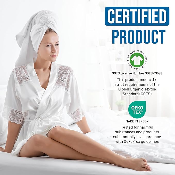 TOWELTIQUE- Organic Cotton Plush Bath Towels Pack of 4 GOTS & Oeko- TEX Certified | Premium Soft, Absorbent & Quick-Drying Towels for Bathroom, Gym, Spa & Hotel Use – White