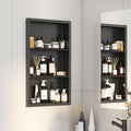 Bathroom Medicine Cabinet Recessed,14x24 Black Shower Niche for Shower Wall,Surface Mount Medicine Cabinet Replacement Shelves,Recessed Wall Niche for Over Toilet Storage/Living Room/Hallway