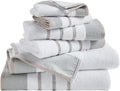 Great Bay Home Decorative Bath Towel Set - Luxury Cotton 6 Piece Towel Set - 2 Bath Towels, 2 Hand Towels, 2 Washcloths - Luxurious, Ultra-Soft, Durable Towels for Bathroom Decor (Grey/Cappuccino)
