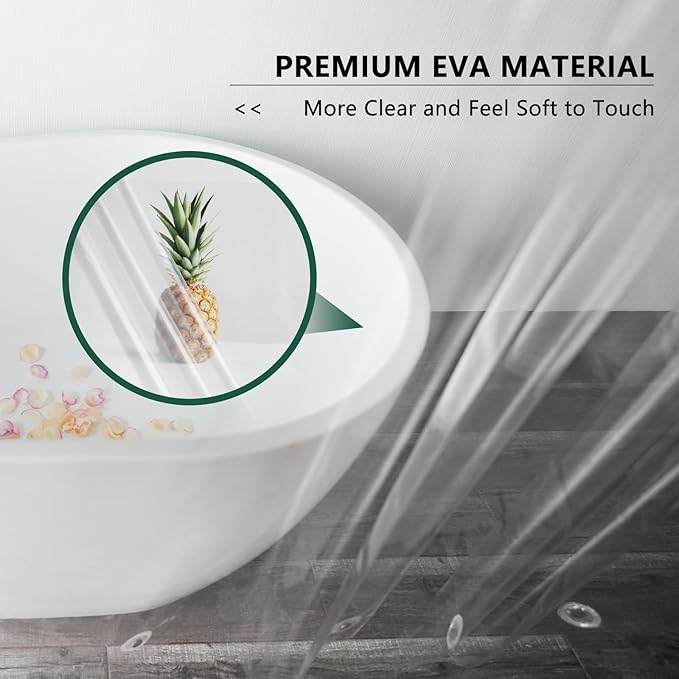 AooHome Stall Clear Plastic Shower Curtain Liner, 36x72 Premium Light Weight EVA 4G Plastic Bathroom Shower Liner with Rustproof Metal Grommets and 3 Magnets for Shower Stall(No Hooks)