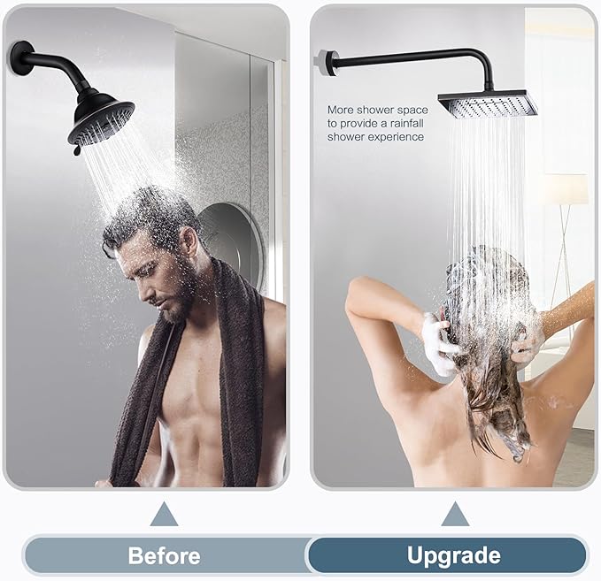 BRIGHT SHOWERS 16-Inch Shower Head Extension Arm with Flange, L Shaped Shower Extender, Extra-Long Stainless Steel Shower Pipe, Oil-Rubbed Bronze