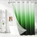MitoVilla Emerald Green Ombre Long Shower Curtain Liner Set 72 x 80, No Hooks Needed 80 inch Long Heavyweight Waffle Fabric Shower Curtain Set with Snap-in Liner for Hotel Bathroom Decor