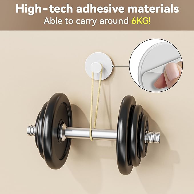 Adhesive Wall Hook for Coat and Towel: Extra Sticky 12 LB (Max), Stainless Coat Rack Door Holder Hanger, White Heavy Duty