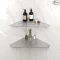 FerdY 2-Pack 10" Brushed Nickel Recessed Corner Shower Shelf, for Tiled Bathroom Walls, Floating Shelf, 304 Stainless Steel Shower Caddy Storage Shelves, No Drilling Required, Rugby Diamond