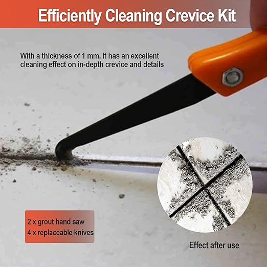 14pcs Grout Removal Tool Kit, 2 Tile Grout Saws with 6 Extra Blades, 2 Grout Hand Saw with 4 Extra Blades, Tile Joint Cleaning Tools, Ideal for Tile Gap Cleaning and Repair