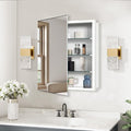 Bathroom Medicine Cabinet with 28x28 in Square Beveled Frameless Mirror,Wall Mounted Mirror Cabinet for Bathroom Toilet Kitchen,Recess or Surface Mount