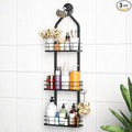 Shower Caddy Hanging, Adjustable Anti-Swing-Over The Shower Head Caddy, 3 Tier Height Bathroom Storage Organizer Bathroom Shelves Basket Rack Shower Caddies (3Tier)