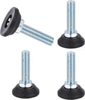 uxcell 3/8"-16 Thread Furniture Feet Levelers, 4Pcs 25mm l Adjustable Furniture Feet Screw in Threaded Leveling Leg Screw on Chair Foot Glides Leveling for Table Chair Cabinet Black