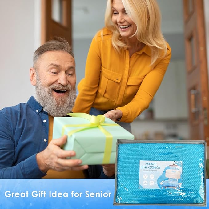 Shower Seat Cushion for Shower Chairs, Transfer Benches in Bathtub, Cushion for Sauna, 3D Mesh Pad with Hook, Slip-Resistant, Design for Elderly, Senior, Handicap & Disabled