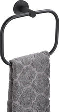 Angle Simple Matte Black Towel Ring Swivel, SUS 304 Stainless Steel Bathroom Hand Towel Holder for Wall Mount