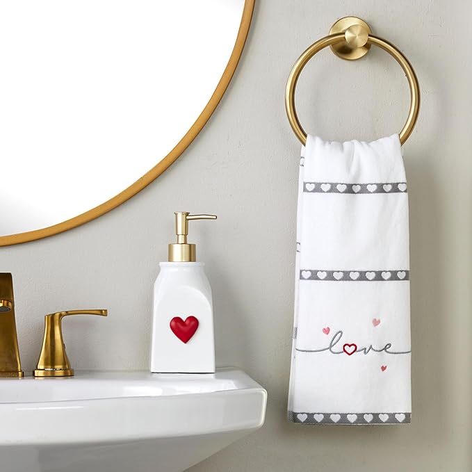 SKL Home Seasonal Soap/Lotion Dispenser Gift Set with 7 Interchangeable Magnetic Holiday Attachments, Refillable for Bathroom & Kitchen, Gold
