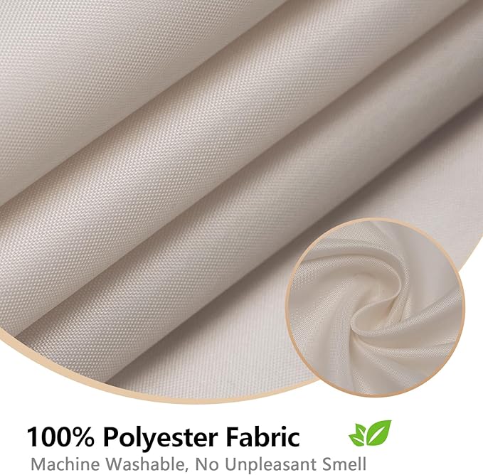 Waterproof Fabric Shower Curtain Liner Khaki with 3 Extra-Large Magnets, 72 x 72 inch Washable Brown Cloth Shower Liner Hotel Quality, Earth Tone Lightweight Shower Curtains for Bathroom