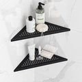 Neodrain 10 Inch Corner Matte Black Wall Shelf Set of 2, Floating Corner Shelves for Wall, 304 Stainless Steel Storage Shelves for Bathroom,No Drilling