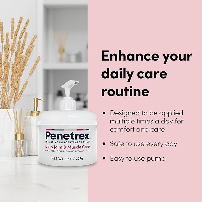 Penetrex Joint & Muscle Therapy Lotion - Soothing Relief for Back, Neck, Hands & Feet - Maximum Strength Premium Whole Body Recovery Rub with Arnica, Vitamin B6, MSM & Boswellia, 8 fl oz
