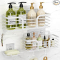 Yougai Bathroom Vanity Tray, Countertop and Vanity Tray and soap holder, 3pack Shower Caddy, No Drilling,Rustproof Adhesive Shower Organizer Shelves for Inside Shower, White Bathroom Tray Soap Tray