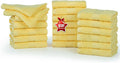 Ample Decor Wash Cloths Pack of 20, Oeko Tex Certified 600 GSM 100% Cotton Soft Absorbent, Premium Quality Durable Machine Washable, Ideal for Bathroom, Pool, Hotel, Spa – Yellow