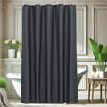 AooHome Fabric Shower Curtain 54 Width x 72 Height Inch, Solid Color Bath Curtain with Hooks for Hotel, Water Repellent, Dark Grey