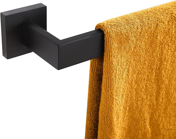 KOKOSIRI 20-Inch Single Towel Bar, Bathroom Kitchen Towel Holder, Wall Mounted SUS304 Stainless Steel Towel Rack, Matte Black, B4003BK-L20