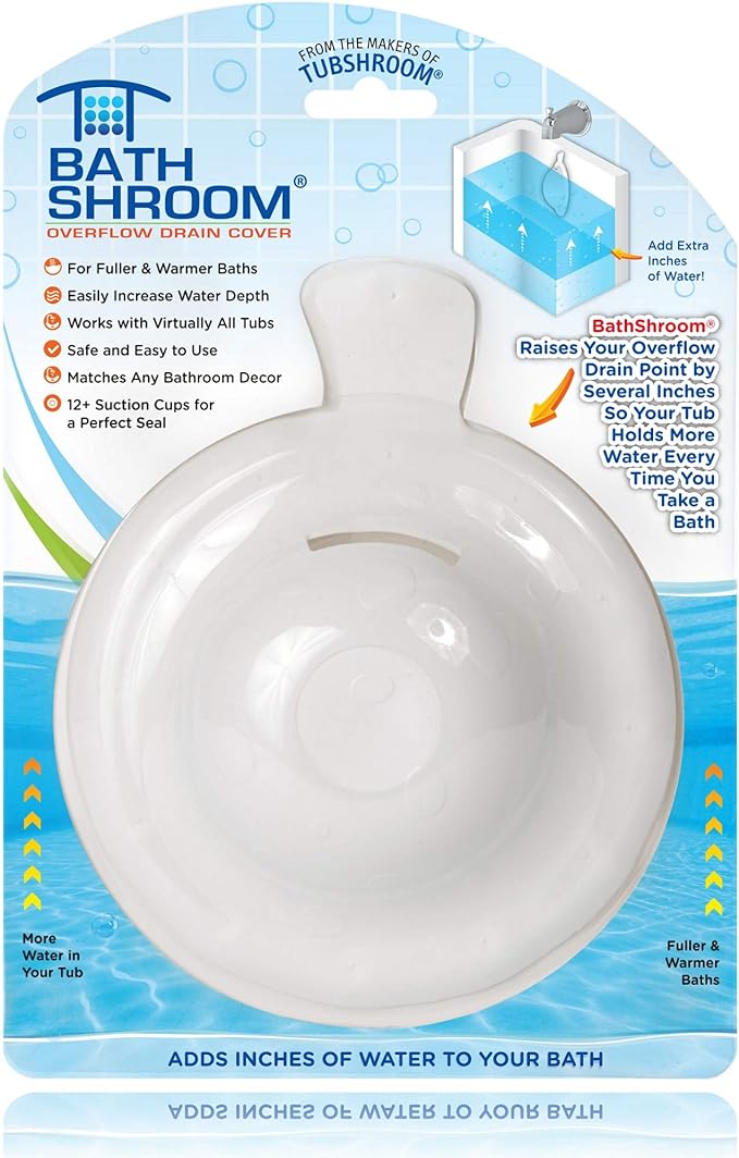 BathShroom BTHSH620 Overflow Drain Cover for Fuller and Warmer Baths, White