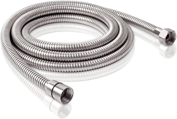 PHASAT 98-Inch Long Indoor Outdoor Shower Tube Replacement Stainless Steel Handheld Shower Hose, Brushed Nickel,A3107N-2.5