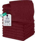 DAN RIVER 12 Pack Wash Cloths for Showering [12x12] - 100% Cotton Washcloths Premium Quality Flannel Face Cloths for Bathroom, Highly Absorbent and Soft Feel Wash Clothes, Pomegranate