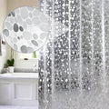 EurCross Stall Shower Curtain Liner for Narrow Small Showers 54 x 72inch, 1.15LB Heavyweight Waterproof Clear EVA Cobblestone Shower Liner with 5 Magnets and Hooks, 9 Metal Holes