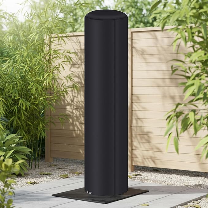Solar Shower Cover - Dustproof All Weather Shield, Garden Shower Protection, Outdoor Camping Backyard Pool Patio Accessory, UV Resistant Water Heater Shelter, Black PVC Material