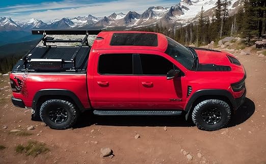 4.5Gallon Pressurized Water Tank,Portable Aluminum Camping Shower Water Storage with Spray Hose for Outdoor Activities Water Supply.Side Mounted on The Gantry of a Pickup Truck.