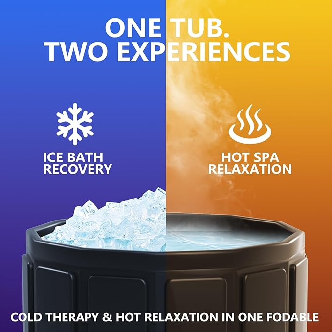 Portable Bath Tub for Adult, Foldable Soaking Bathtub for Hot SPA&Ice Bath, Foldable Small Bathtub Collapsible Tub for Bathing, Quick Setup No Installation Space-Saving Storage (black, 25.6X31.5 IN)