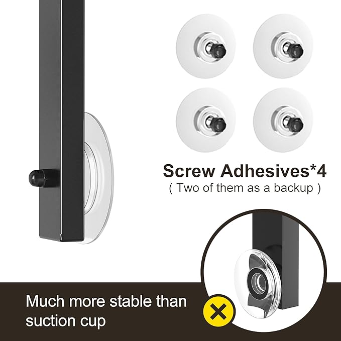 Orimade Adjustable Anti-slip Shower Caddy over Head, Rustproof Bathroom Hanging Shower Organizer with 2 Hooks for Razor, No Drilling Shower Shelves Storage Rack 3 Tier, Grey